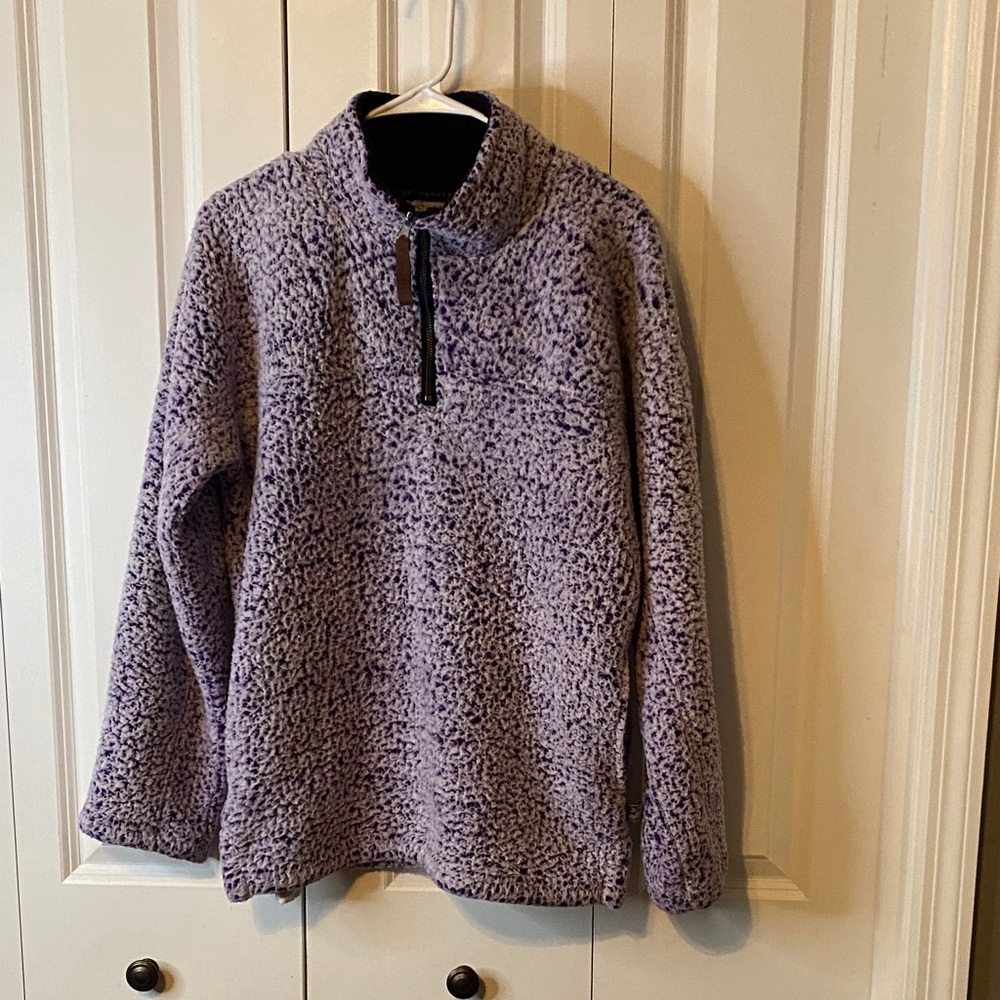 🌸 Cozy Lavender Zip-Up Sherpa Sweater with Pockets - Picture 2 of 9